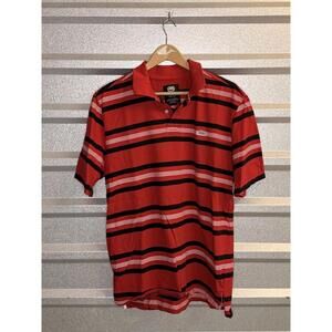 Ecko Unltd. Red Striped Polo Shirt Large